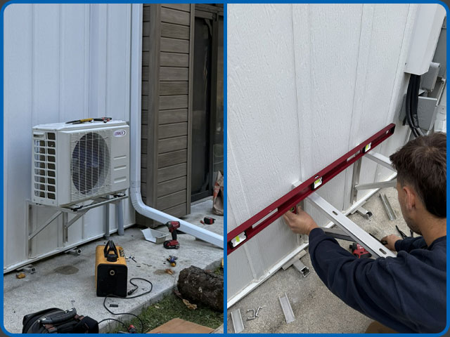 Technicien Air 2 installant une thermopompe murale à domicile