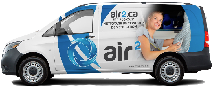 Avant-après: conduit de ventilation encrassé puis nettoyé - Air 2 Inc.