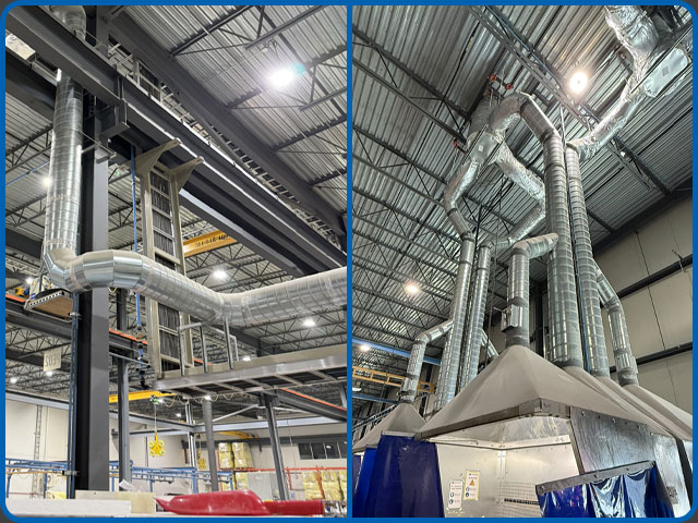 Robot ANATROLLER dans un grand conduit de ventilation commercial - Air 2 Inc.